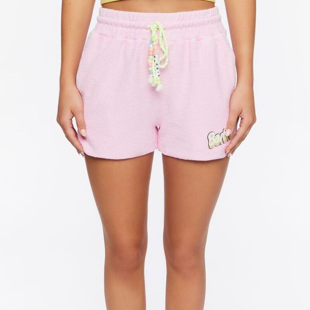 Barbie x Forever 21, Beaded Barbie Terry Shorts, Size Small, NWT